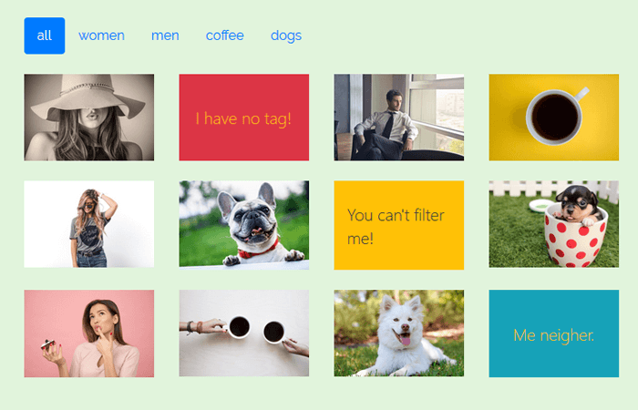 jQuery Portfolio Gallery with Categories Filter | Frontendscript