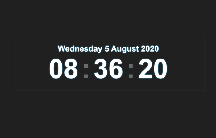 Simple Digital Clock in jQuery and CSS