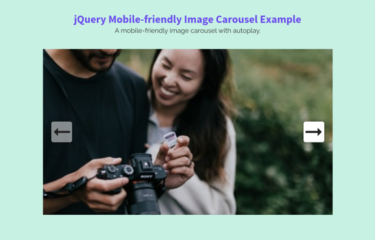 Mobile-friendly Image Carousel in jQuery