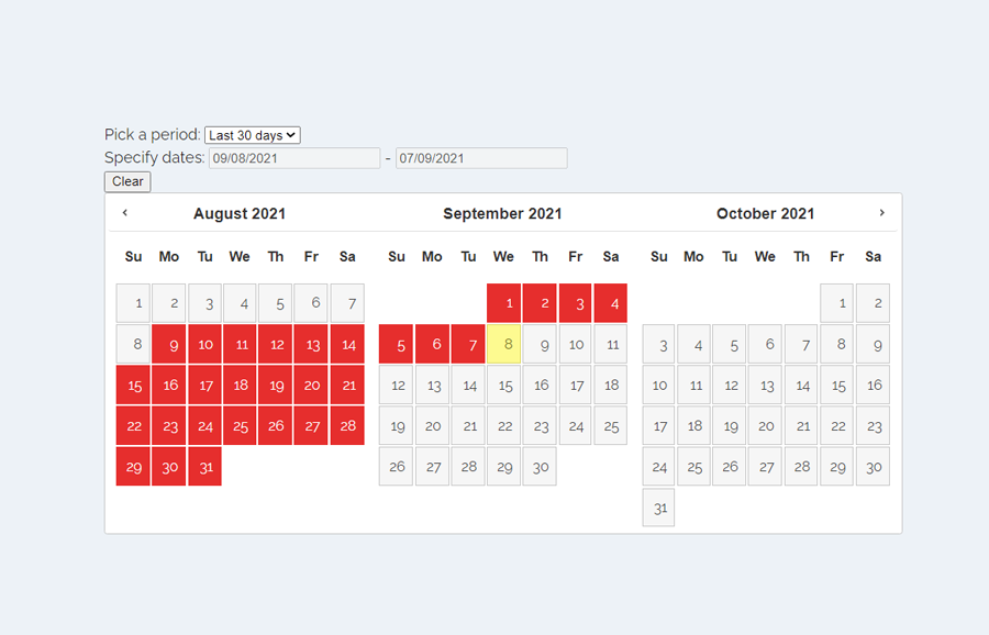 jQuery Datepicker with Range Selection